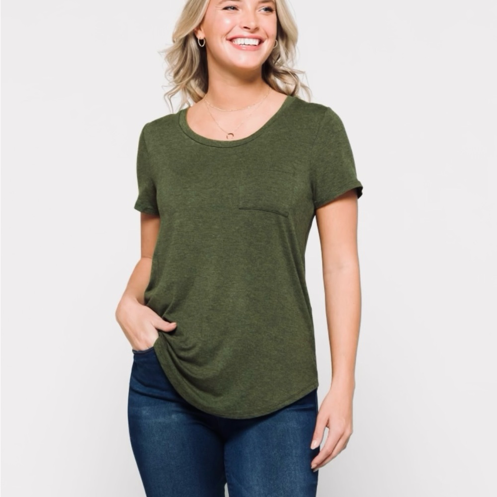 Women's Green Pocket T-Shirt
